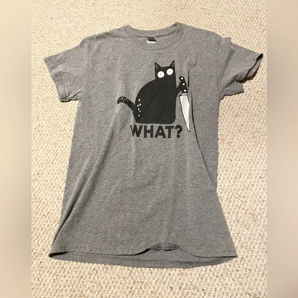 Cat with knife shirt - Picture 1 of 1